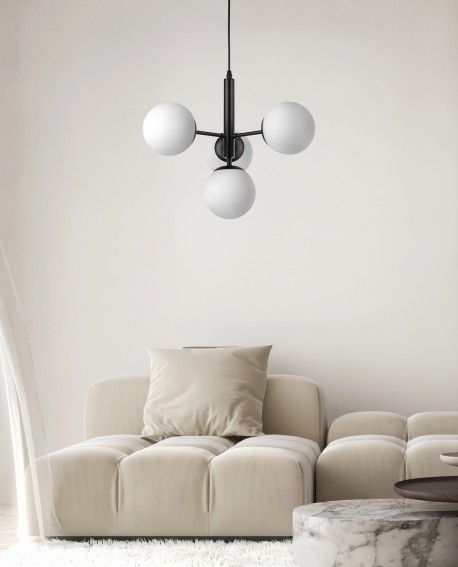 NOWOCZESNA LAMPA WISZĄCA CZARNA LEDO W4