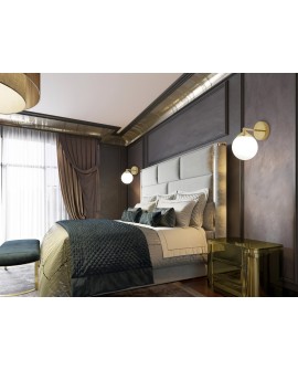 LAMPA ŚCIENNA KINKIET NOWOCZESNY KLASYCZNY ZŁOTY FINO W1