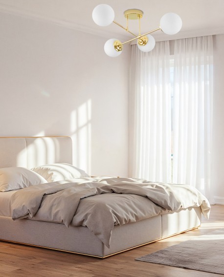 NOWOCZESNA LAMPA SUFITOWA WISZĄCA KLASYCZNE ZŁOTO FINO W4