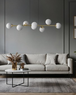 NOWOCZESNA LAMPA WISZĄCA SZCZOTKOWANE ZŁOTO FINO W8