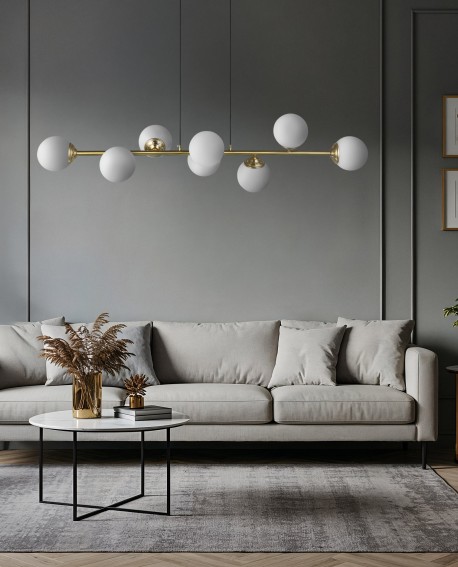 NOWOCZESNA LAMPA WISZĄCA SZCZOTKOWANE ZŁOTO FINO W8