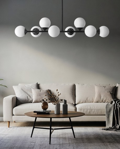 NOWOCZESNA LAMPA SUFITOWA WISZĄCA CZARNA FINO W8