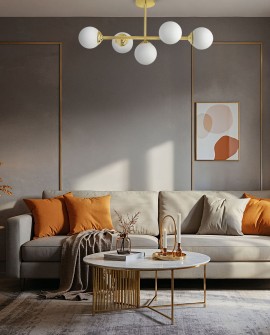 NOWOCZESNA LAMPA SUFITOWA WISZĄCA KLASYCZNE ZŁOTO FINO W5