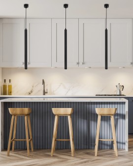 NOWOCZESNA LAMPA WISZĄCA CZARNA TUBA SLIM W1