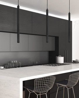 NOWOCZESNA LAMPA WISZĄCA CZARNA TUBA SLIM W1