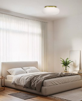 NOWOCZESNA LAMPA SUFITOWA PLAFON BIAŁO-ZŁOTY BIANTE D28