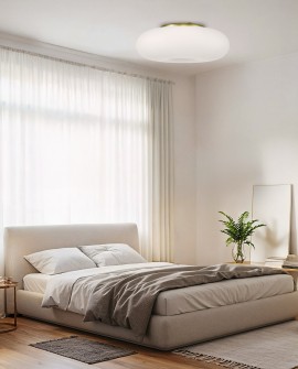 NOWOCZESNA LAMPA SUFITOWA PLAFON BIAŁO-ZŁOTY BIANTE D38