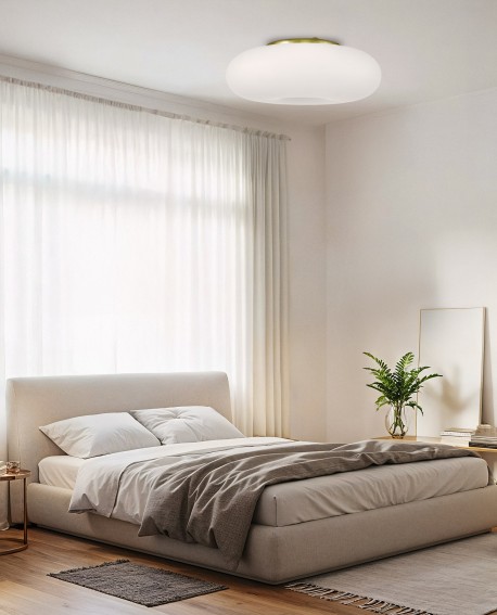 NOWOCZESNA LAMPA SUFITOWA PLAFON BIAŁO-ZŁOTY BIANTE D38