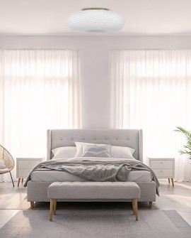 NOWOCZESNA LAMPA SUFITOWA PLAFON BIAŁO-ZŁOTY MONARTE D38