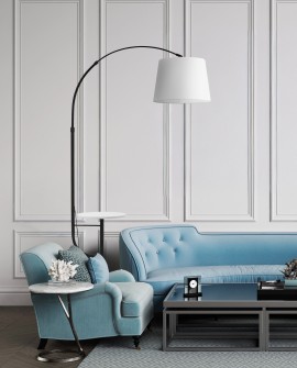 LAMPA STOJĄCA PODŁOGOWA CZARNO-BIAŁA MADEO