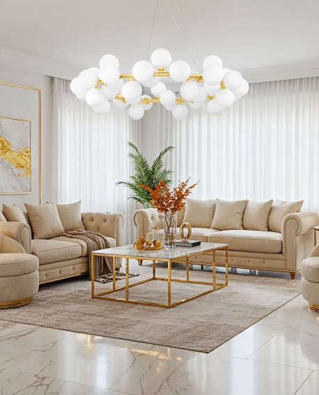 NOWOCZESNA LAMPA WISZĄCA KLASYCZNE ZŁOTO MARSIADA W40