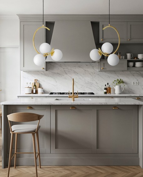 NOWOCZESNA LAMPA WISZĄCA KLASYCZNE ZŁOTO BONIO W3