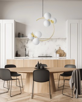 NOWOCZESNA LAMPA WISZĄCA KLASYCZNE ZŁOTO BONIO W6