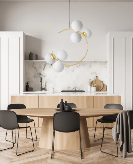 NOWOCZESNA LAMPA WISZĄCA KLASYCZNE ZŁOTO BONIO W6