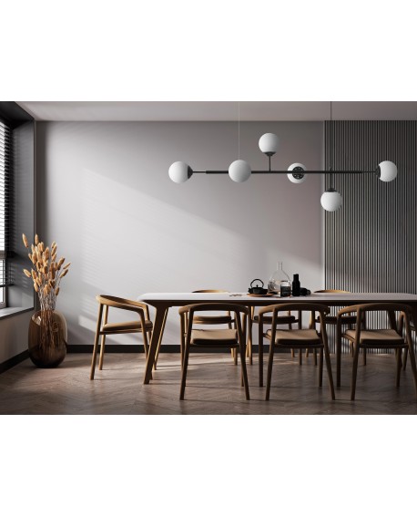 NOWOCZESNA LAMPA WISZĄCA CZARNA FINO W6