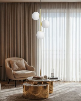 NOWOCZESNA LAMPA WISZĄCA KLASYCZNE ZŁOTA STELVIO W3