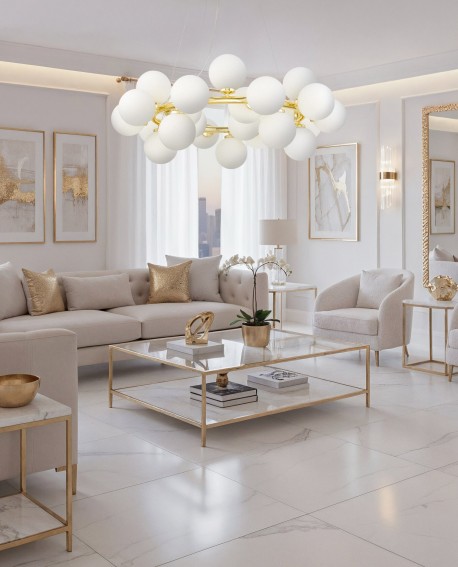 NOWOCZESNA LAMPA WISZĄCA KŁASYCZNE ZŁOTO MARSIADA W25