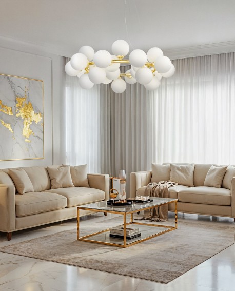 NOWOCZESNA LAMPA WISZĄCA KŁASYCZNE ZŁOTO MARSIADA W25