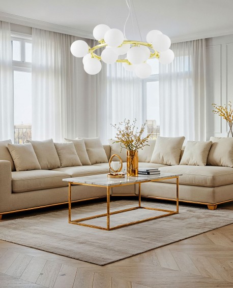 NOWOCZESNA LAMPA WISZĄCA KŁASYCZNE ZŁOTO MARSIADA W15