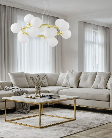 NOWOCZESNA LAMPA WISZĄCA KŁASYCZNE ZŁOTO MARSIADA W15