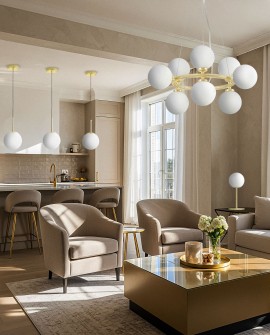 NOWOCZESNA LAMPA WISZĄCA KLASYCZNE ZŁOTO MARSIADA W9