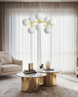 NOWOCZESNA LAMPA WISZĄCA KLASYCZNE ZŁOTO MARSIADA W9