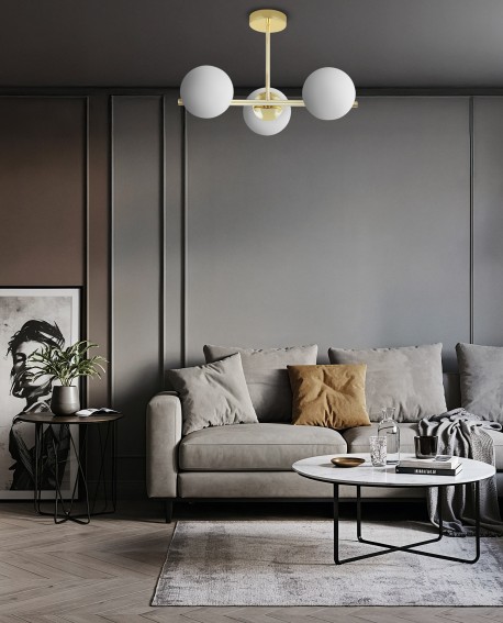 NOWOCZESNA LAMPA WISZĄCA KLASYCZNE ZŁOTO LEDO W3