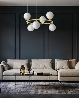 NOWOCZESNA LAMPA WISZĄCA KLASYCZNE ZŁOTO FINO RING W6