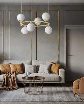 NOWOCZESNA LAMPA WISZĄCA KLASYCZNE ZŁOTO FINO RING W6