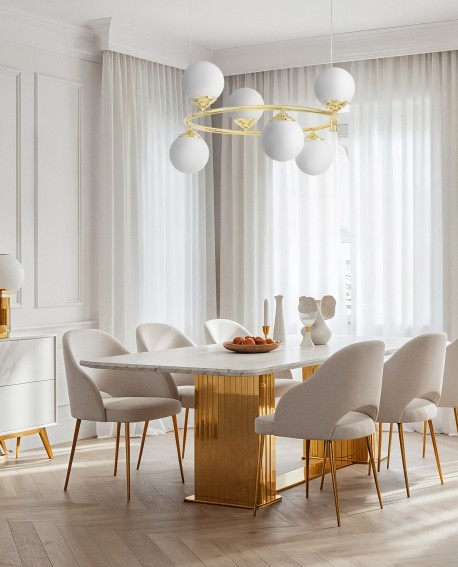 NOWOCZESNA LAMPA WISZĄCA KLASYCZNE ZŁOTO FINO RING W6