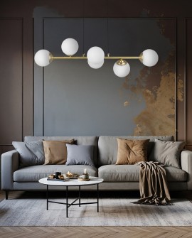 NOWOCZESNA LAMPA WISZĄCA SZCZOTKOWANE ZŁOTO FINO W6