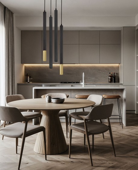 NOWOCZESNA LAMPA WISZĄCA CZARNA TUBA SLIM W1