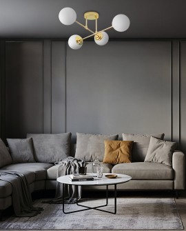 NOWOCZESNA LAMPA SUFITOWA WISZĄCA KLASYCZNE ZŁOTO FINO W4