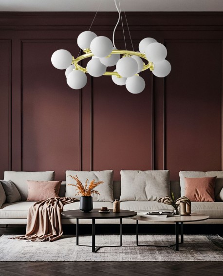 NOWOCZESNA LAMPA WISZĄCA KŁASYCZNE ZŁOTO MARSIADA W15