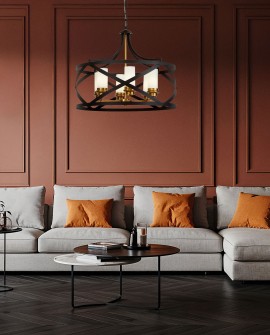 LAMPA WISZĄCA LOFT CZARNO-MOSIĘŻNA ASTILA W6