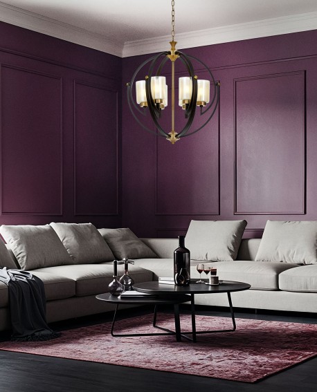 LAMPA WISZĄCA LOFT CZARNO-MOSIĘŻNA BERGEN W6