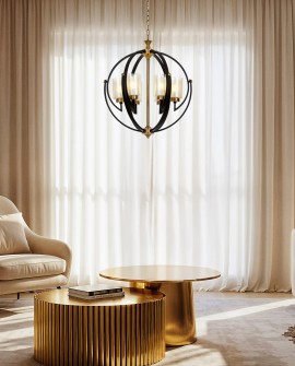 LAMPA WISZĄCA LOFT CZARNO-MOSIĘŻNA BERGEN W6