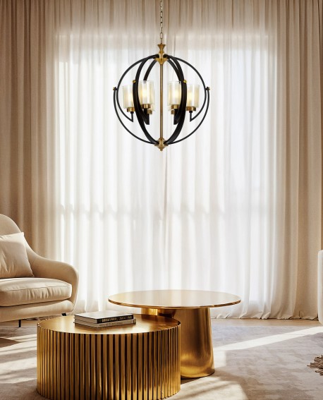 LAMPA WISZĄCA LOFT CZARNO-MOSIĘŻNA BERGEN W6