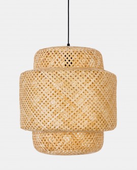 SUFITOWA LAMPA WISZĄCA BOHO PLECIONY ŻYRANDOL 40 CM