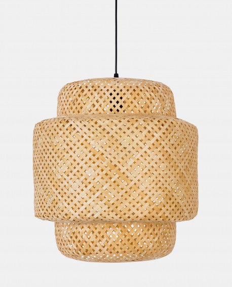 SUFITOWA LAMPA WISZĄCA BOHO PLECIONY ŻYRANDOL 40 CM
