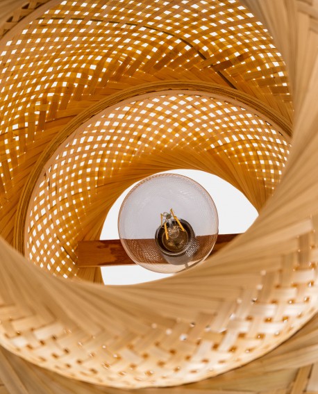 SUFITOWA LAMPA WISZĄCA BOHO PLECIONY ŻYRANDOL 40 CM