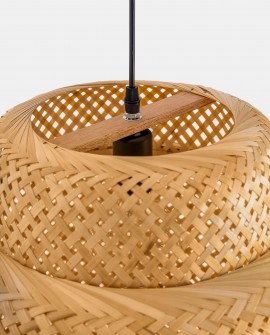 SUFITOWA LAMPA WISZĄCA BOHO PLECIONY ŻYRANDOL 40 CM