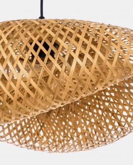 SUFITOWA LAMPA WISZĄCA BOHO PLECIONY ŻYRANDOL 40 CM