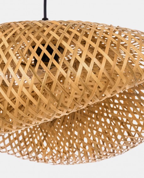 SUFITOWA LAMPA WISZĄCA BOHO PLECIONY ŻYRANDOL 40 CM