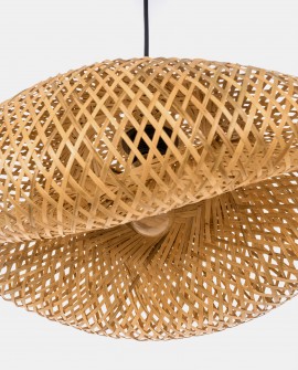 SUFITOWA LAMPA WISZĄCA BOHO PLECIONY ŻYRANDOL 40 CM