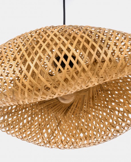 SUFITOWA LAMPA WISZĄCA BOHO PLECIONY ŻYRANDOL 40 CM