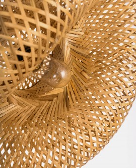 SUFITOWA LAMPA WISZĄCA BOHO PLECIONY ŻYRANDOL 40 CM