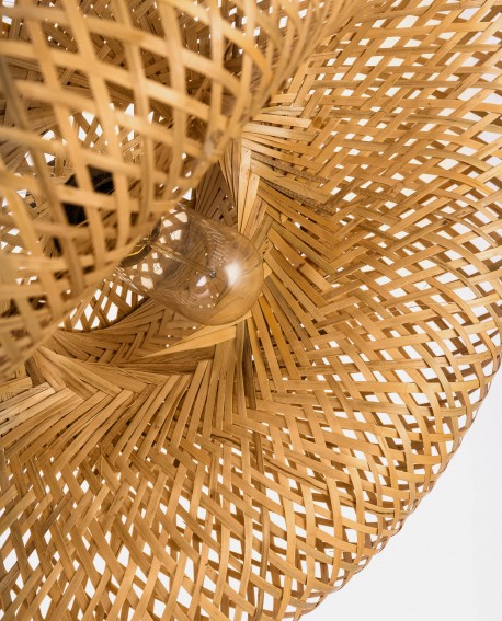 SUFITOWA LAMPA WISZĄCA BOHO PLECIONY ŻYRANDOL 40 CM