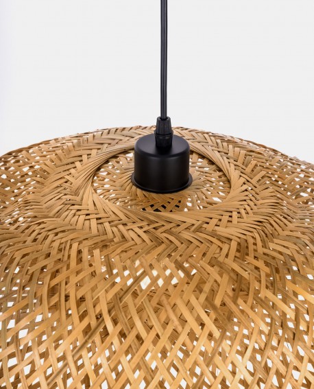 SUFITOWA LAMPA WISZĄCA BOHO PLECIONY ŻYRANDOL 40 CM