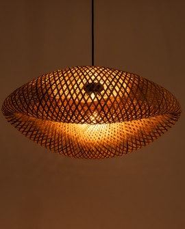 SUFITOWA LAMPA WISZĄCA BOHO PLECIONY ŻYRANDOL 40 CM